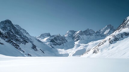 Majestic snowcapped mountains under a clear blue sky