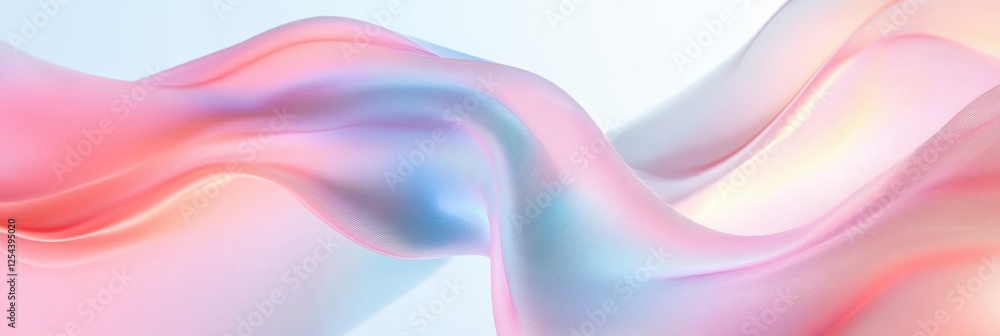 Aufkleber flowing abstract lines embodying gentle spring breezes in pastel tones with serene atmosphere and am