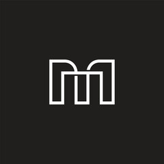 letters m infinity linear geometric outlines logo vector