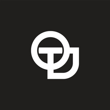 letters tod simple linked overlap logo vector