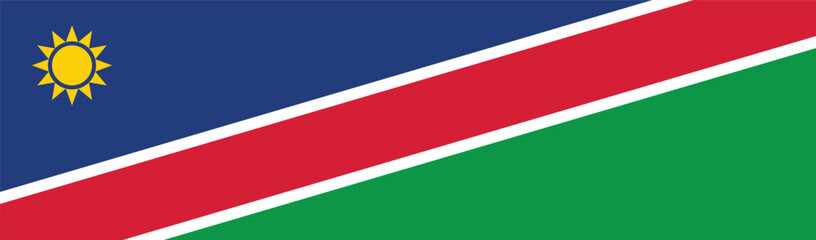 Flag of Namibia. Namibia flag long banner digital vector illustration