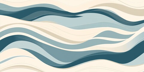 Abstract wavy background with teal and beige tones.
