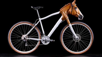 Fototapeta premium Creative Bicycle with Horse Head Attachment