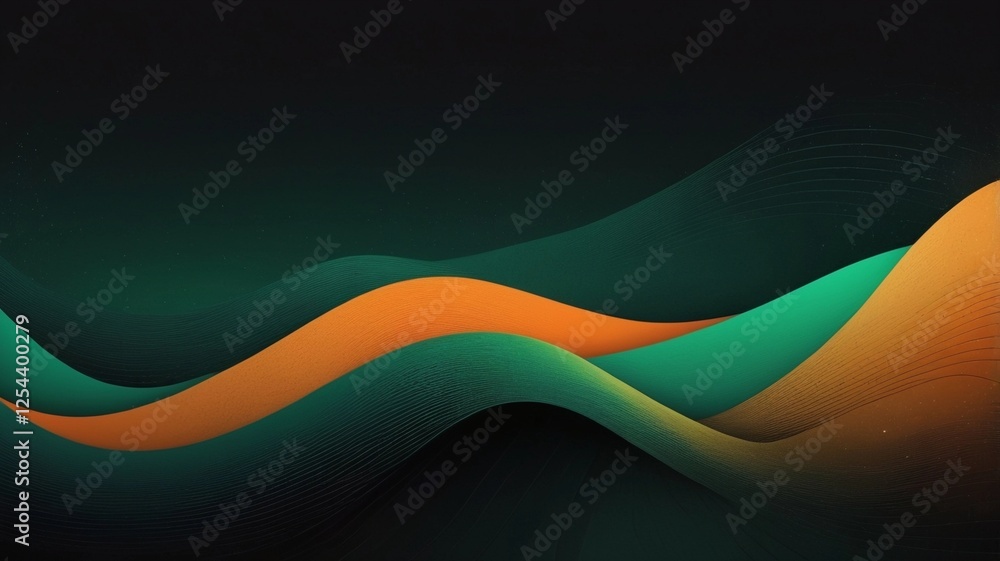 Poster retro gradient background with grain texture,green,orange gradient background shining colors abstrac
