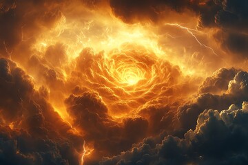 Fiery Rose Cloud Storm Digital Art Lightning Wallpaper