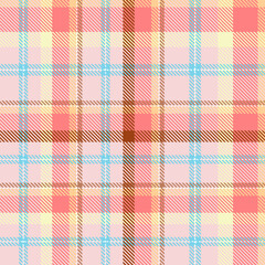 Colorful Pastel Plaid Background. Seamless vector pattern. Perfect for textile or print design. Vector illustration.