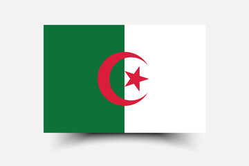 Algeria flag. Flag of Algeria. The official ratio. Flag icon. Standard color. Standard size. A rectangular flag. Computer illustration. Digital illustration. Vector illustration.
