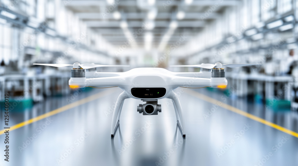 Aufkleber high tech drone in modern factory with advanced automation technology