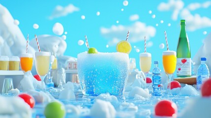 2025" crafted from dynamic water splashes, with droplets frozen mid-air, creating a cool and refreshing celebratory aesthetic