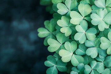 Celebrating st. Patrick's day with heart-shaped green leaves and irish symbolism in nature