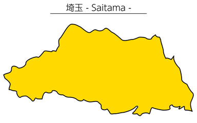 Simple map of Saitama prefecture, Japan Region