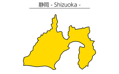 Simple map of Sizuoka prefecture, Japan Region