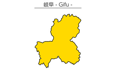Obraz premium Simple map of Gifu prefecture, Japan Region