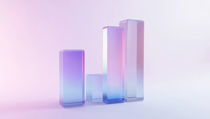 Abstract Glass Bars in Pink and Blue Gradient