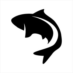 Fish logo design, vector, silhouette, illustration, fishing, water, sea, ocean, food, seafood, animal, graphic, shape, sign, wildlife, food, seafood
