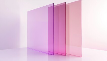 Abstract Pink Glass Panels