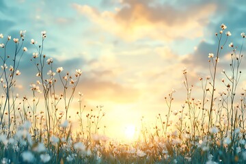 Obraz premium St patrick's day blooms nature's beauty at sunrise tranquil landscape serene viewpoint