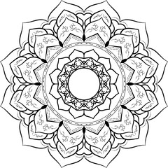 Vector abstract mandala pattern. Art on the wall. Coloring book Lace pattern The tattoo. Design for a wallpaper Paint shirt and tile Sticker Design, Decorative circle ornament in ethnic oriental style