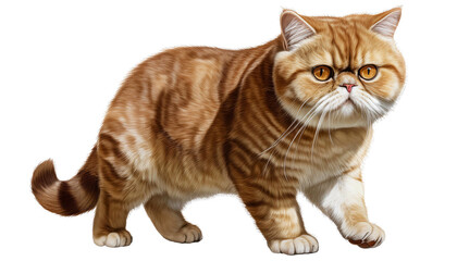 Obraz premium fat orange cat flat nose cute face with serious look