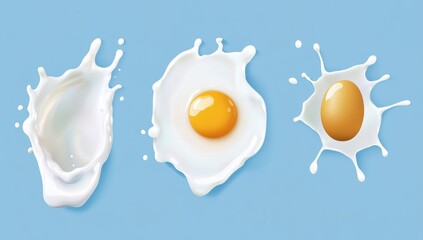 Eggs in Milk Splashes