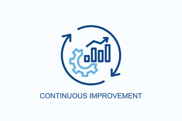 Continuous Improvement Icon Or Logo Isolated Illustration
