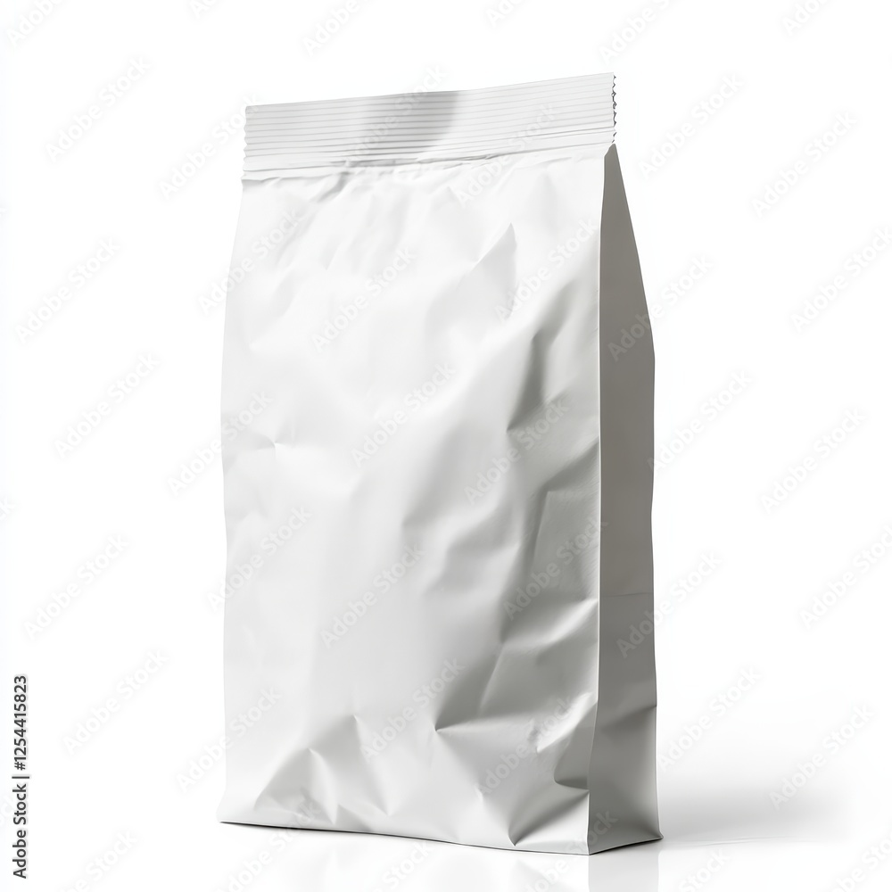 Poster blank white paper bag packaging for product display with smooth texture and minimalistic design idea