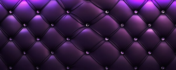 Obraz premium Luxury Purple Upholstery Texture: Elegant Diamond Pattern with Crystal Buttons