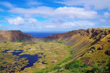 Obraz premium イースター島 ラノカウ火山口