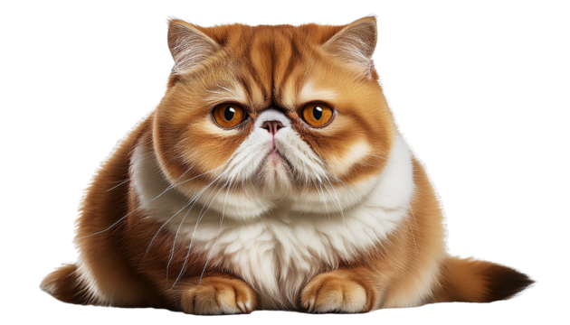 flat nose orange cat sitting adorable