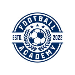 Football Academy Logo Design Template. Soccer Logo or Football Club Sign. Vector Illustration.
