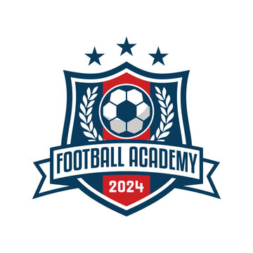 Football Academy Logo Design Template. Soccer Logo or Football Club Sign. Vector Illustration.