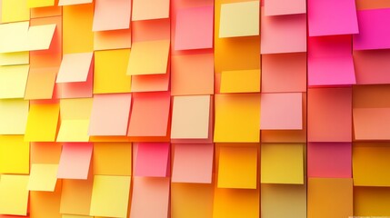 Fototapeta premium Red Orange Yellow Pink Symmetry Post-it Note Triangle Graphics Graphic design