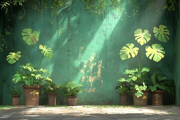 St. Patrick's day celebration urban garden nature scene bright environment lush viewpoint