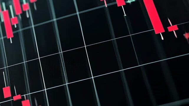 Financial Market Chart Red and Green Candlestick, vertical video