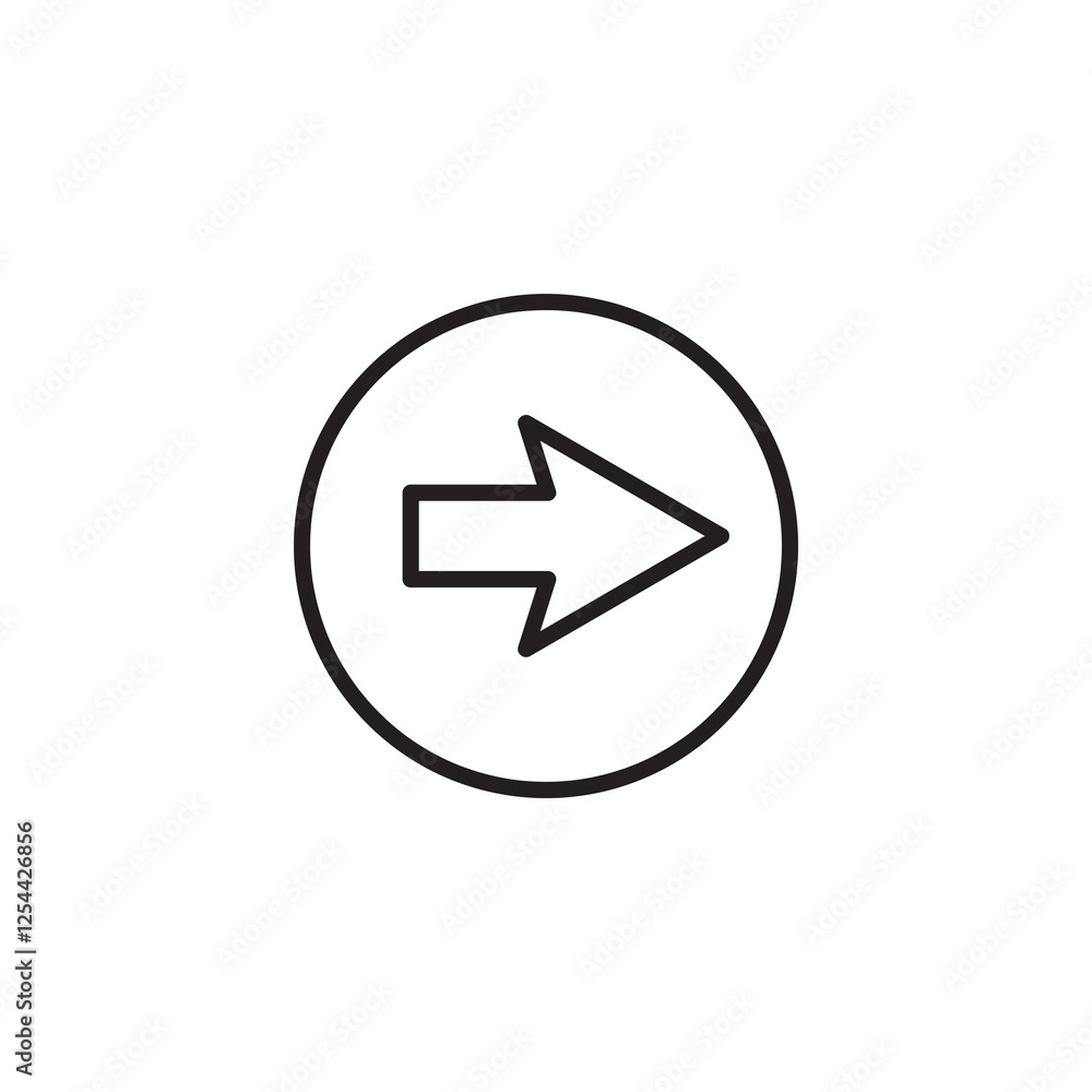 Poster arrow, forward icon. vector flat black linear illustration for web and app..eps