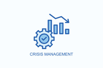 Fototapeta premium Crisis Management Icon Or Logo Isolated Illustration