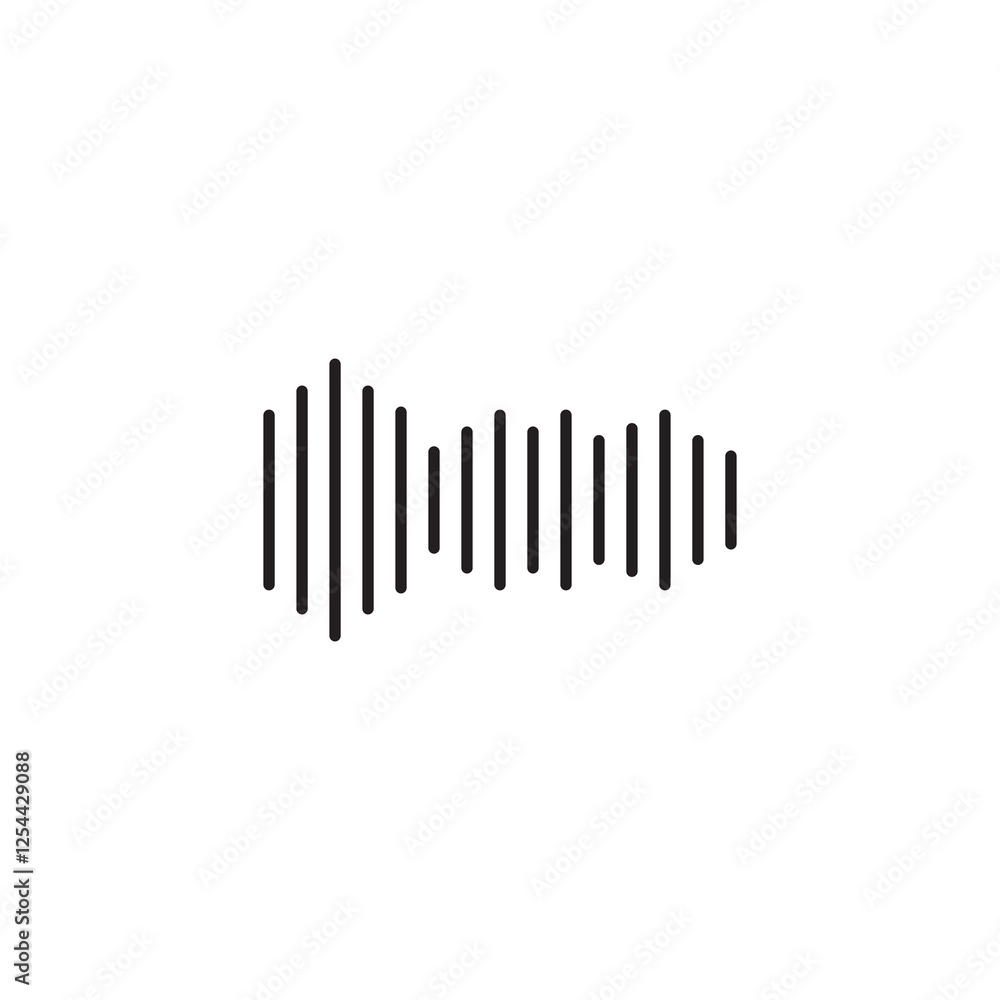 Aufkleber sound wave icon. vector flat black simple linear illustration for web and app..eps