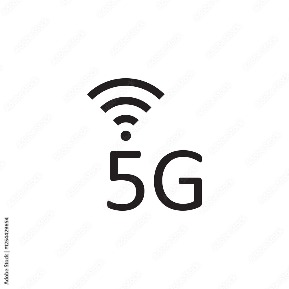 Poster 5g, wireless icon. vector flat black simple illustration for web and app..eps