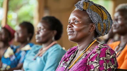 Community members attending a health workshop together