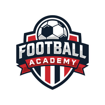 Football Academy Logo Design Template. Soccer Logo or Football Club Sign. Vector Illustration.