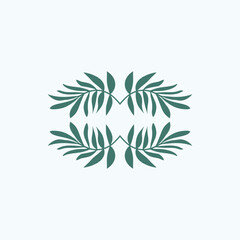 tropical leave frame art vector