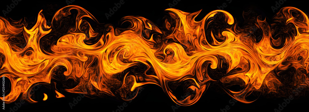 Poster dancing flames, an abstract visualization of heat and energy, displaying dynamic motion and intense 