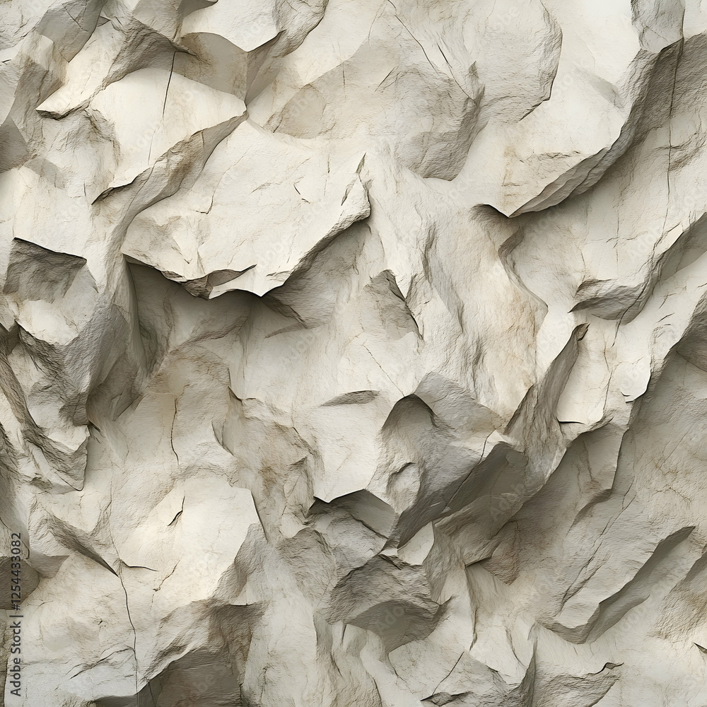 Poster intricate facets of stone, a geological tapestry displaying complex layers and textural depth in a p