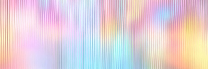  iridescent rainbow corrugated ribbed glass background texture. Soft pastel holographic frosted window refraction pattern. Modern blurry pearlescent unicorn foil abstract 