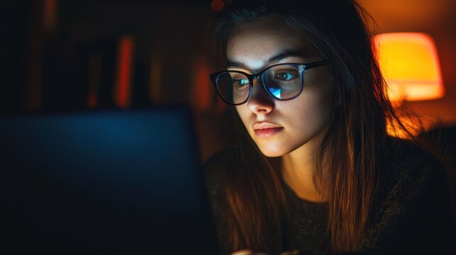 A cybersecurity expert analyzing cyber threats on a screen in a dark room. - Powered by Adobe