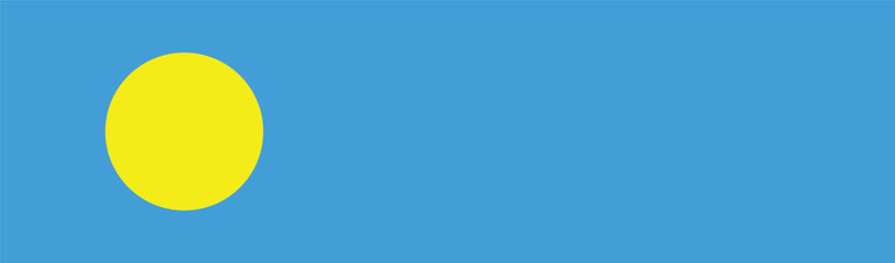 Flag of Palau. Palau flag official size and color standards vector illustration