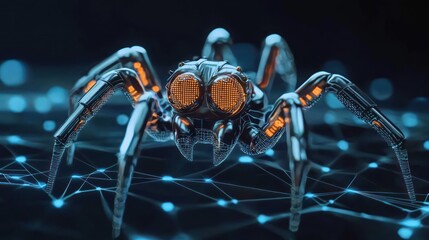 Mechanical Spider In Dark Futuristic Design