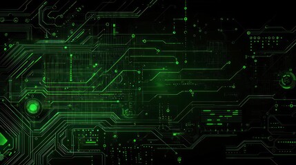 Fototapeta premium Abstract Green Circuit Pattern Background