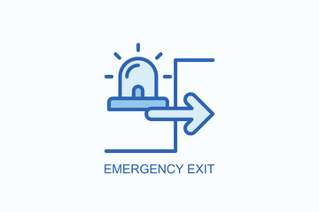 Emergency Exit Icon Or Logo Isolated Illustration
