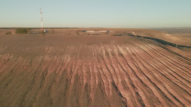 Eroding landscape shows environmental degradation over time